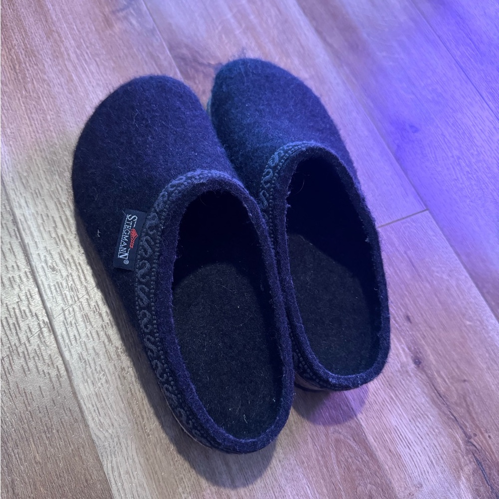Stegmann Black Wool Mules for Women